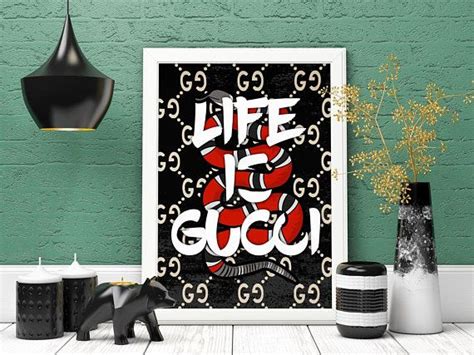 Life Is Gucci Funny Wall Art for Sale .